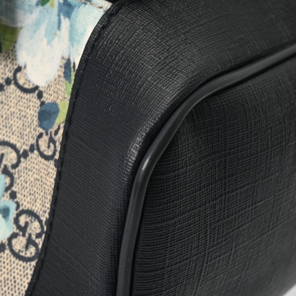 Gucci GG Blooms Backpack Beige Blue Canvas Leather Daypack - Picture 7 of 9